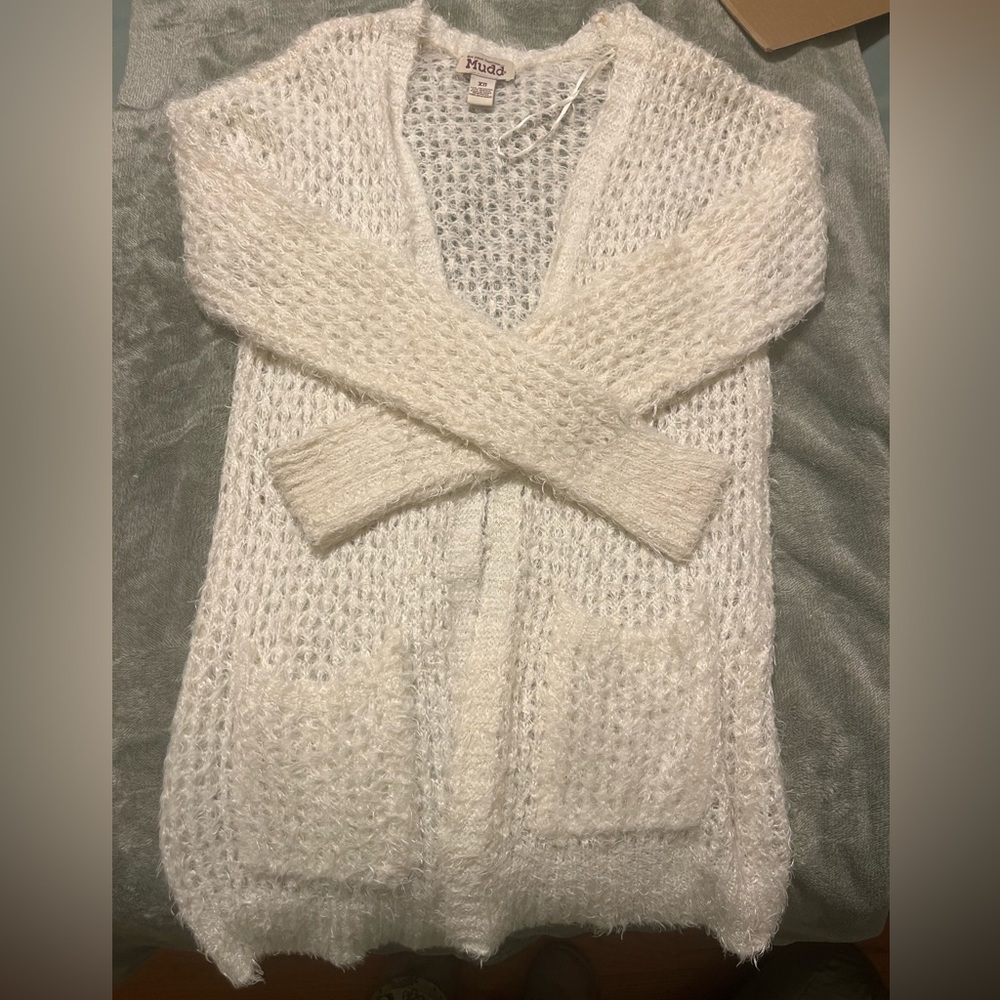Mudd Women's Cream Open-Knit Cardigan